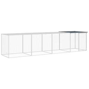 vidaXL katusega kanapuur, antratsiithall, 403x98x90 cm tsingitud teras