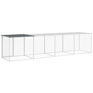 Klec pro kuřata se střechou antracitová 403 x 98 x 90 cm ocel - obrázek 5