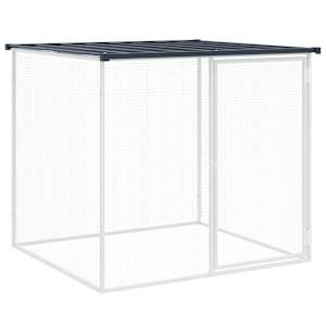 Klec pro kuřata se střechou antracitová 403 x 98 x 90 cm ocel - obrázek 6