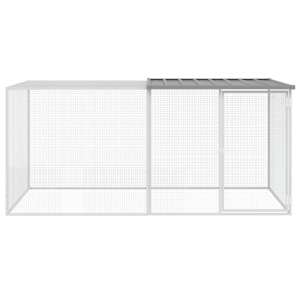 Klec pro kuřata se střechou světle šedá 203 x 98 x 90 cm ocel - obrázek 3