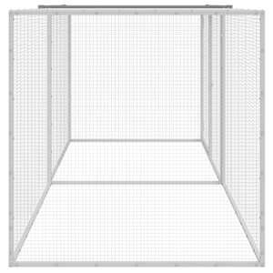 Klec pro kuřata se střechou světle šedá 203 x 98 x 90 cm ocel - obrázek 4