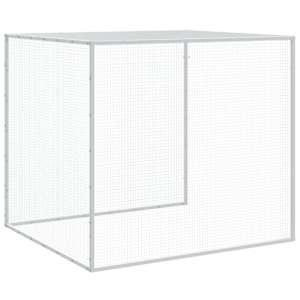 Klec pro kuřata se střechou světle šedá 403 x 98 x 90 cm ocel - obrázek 8
