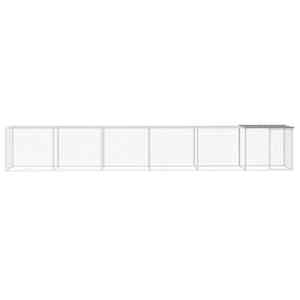 Klec pro kuřata se střechou světle šedá 603 x 98 x 90 cm ocel - obrázek 3