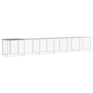 Klec pro kuřata se střechou světle šedá 603 x 98 x 90 cm ocel - obrázek 5