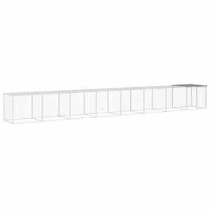 Klec pro kuřata se střechou světle šedá 803 x 98 x 90 cm ocel - obrázek 2