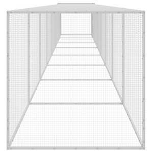 Klec pro kuřata se střechou světle šedá 803 x 98 x 90 cm ocel - obrázek 4