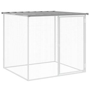 Klec pro kuřata se střechou světle šedá 803 x 98 x 90 cm ocel - obrázek 6