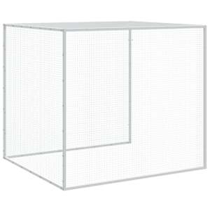 Klec pro kuřata se střechou světle šedá 1 003 x 98 x 90 cm ocel - obrázek 8