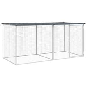 vidaXL kanapuur katusega, antratsiithall, 203 x 98 x 90 cm, tsingitud teras