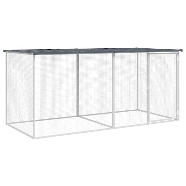 vidaXL kanapuur katusega, antratsiithall, 203 x 98 x 90 cm, tsingitud teras