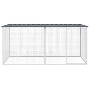 Klec pro kuřata se střechou antracitová 203 x 98 x 90 cm pozinkovaná ocel - obrázek 3