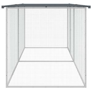 Klec pro kuřata se střechou antracitová 203 x 98 x 90 cm pozinkovaná ocel - obrázek 4