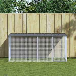 Kletka za piščance s streho antracitna 203x98x90 cm pocinkano jeklo