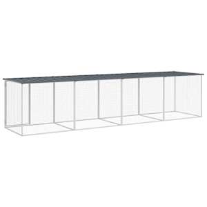 Klec pro kuřata se střechou antracitová 403 x 98 x 90 cm ocel - obrázek 5