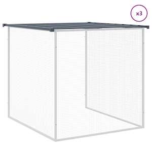 Klec pro kuřata se střechou antracitová 403 x 98 x 90 cm ocel - obrázek 7