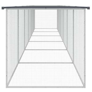 Klec pro kuřata se střechou antracitová 603 x 98 x 90 cm ocel - obrázek 4