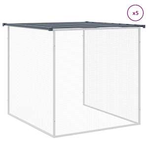 Klec pro kuřata se střechou antracitová 603 x 98 x 90 cm ocel - obrázek 7