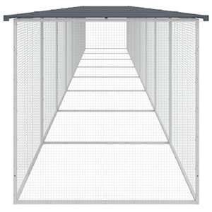Klec pro kuřata se střechou antracitová 803 x 98 x 90 cm ocel - obrázek 4