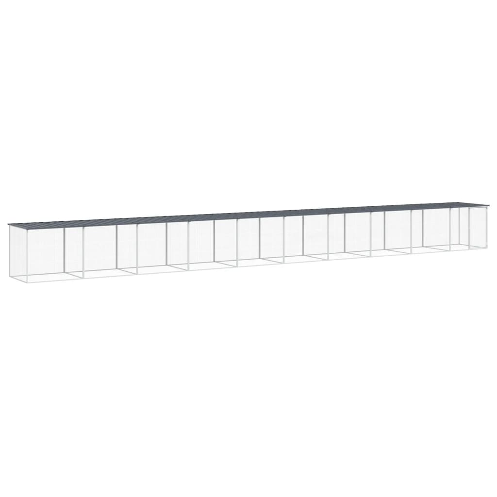 vidaXL Klec pro kuřata se střechou antracitová 1 003 x 98 x 90 cm ocel