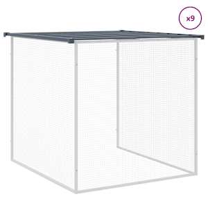 Klec pro kuřata se střechou antracitová 1 003 x 98 x 90 cm ocel - obrázek 7