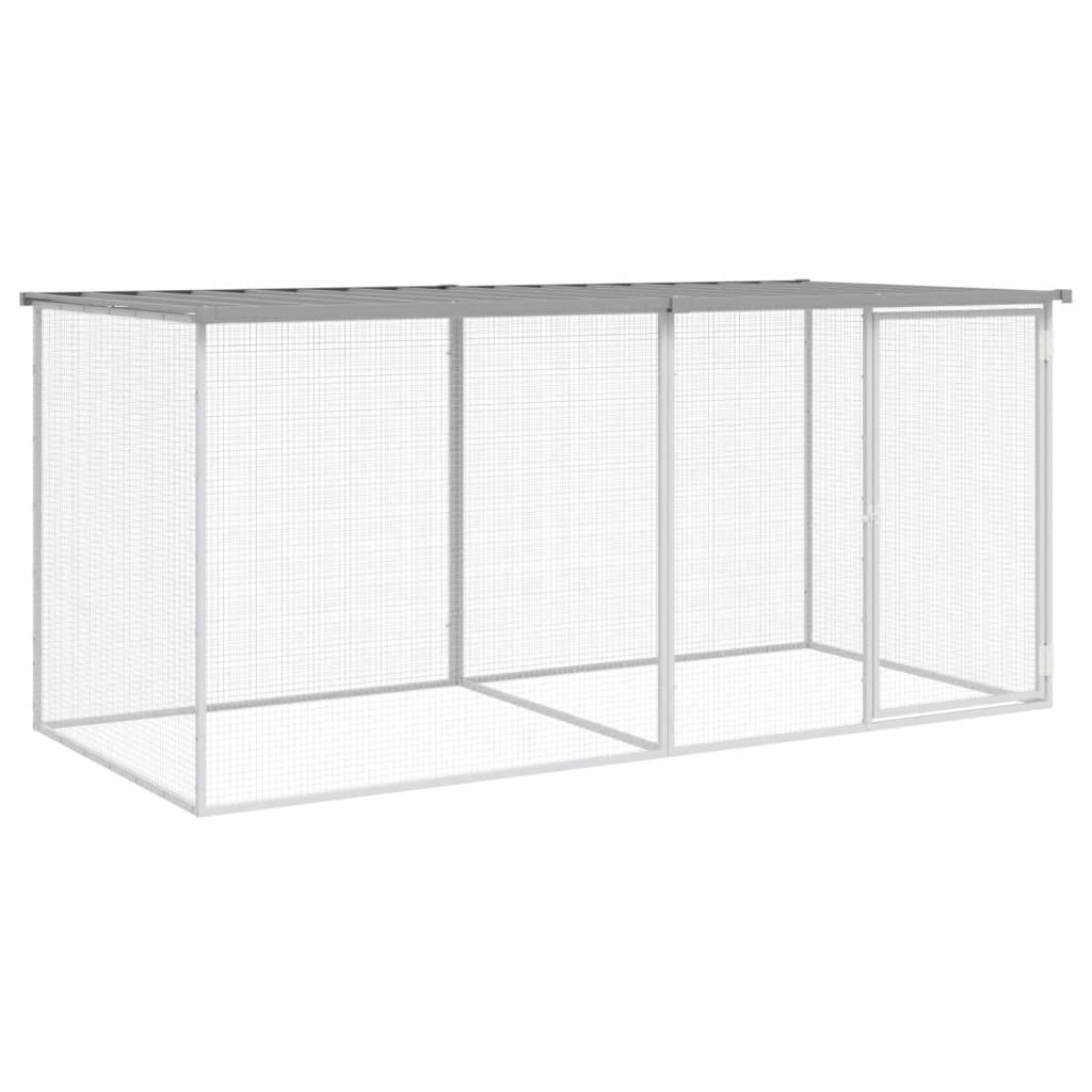 vidaXL Klec pro kuřata se střechou světle šedá 203 x 98 x 90 cm pozinkovaná ocel