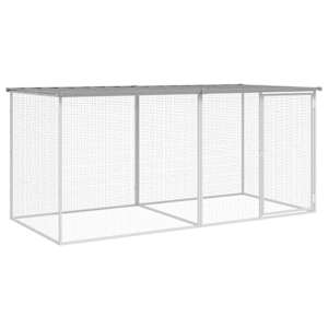 Klec pro kuřata se střechou světle šedá 203 x 98 x 90 cm pozinkovaná ocel - obrázek 2