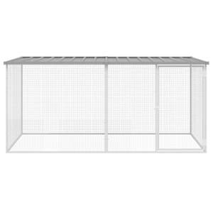 Klec pro kuřata se střechou světle šedá 203 x 98 x 90 cm pozinkovaná ocel - obrázek 3