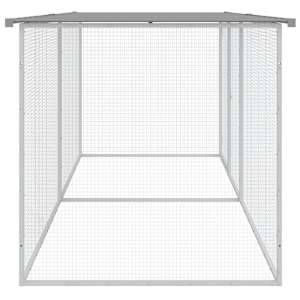 Klec pro kuřata se střechou světle šedá 203 x 98 x 90 cm pozinkovaná ocel - obrázek 4