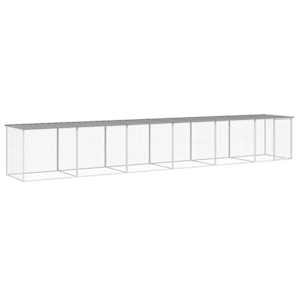 Klec pro kuřata se střechou světle šedá 603 x 98 x 90 cm ocel - obrázek 2