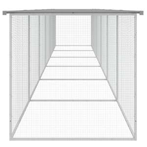 Klec pro kuřata se střechou světle šedá 603 x 98 x 90 cm ocel - obrázek 4