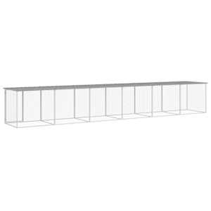 Klec pro kuřata se střechou světle šedá 603 x 98 x 90 cm ocel - obrázek 5