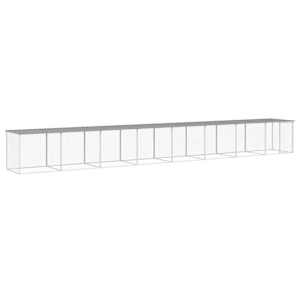 Klec pro kuřata se střechou světle šedá 803 x 98 x 90 cm ocel - obrázek 2