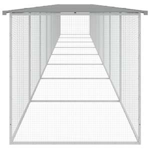 Klec pro kuřata se střechou světle šedá 803 x 98 x 90 cm ocel - obrázek 4