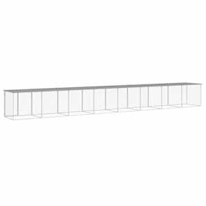 Klec pro kuřata se střechou světle šedá 803 x 98 x 90 cm ocel - obrázek 5