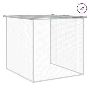 Klec pro kuřata se střechou světle šedá 803 x 98 x 90 cm ocel - obrázek 7