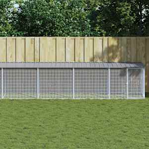 Kokošnjak s streho svetlo sivo 803x98x90 cm pocinkano jeklo