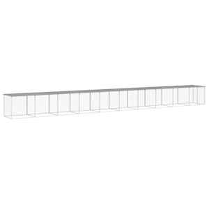 Klec pro kuřata se střechou světle šedá 1 003 x 98 x 90 cm ocel - obrázek 2