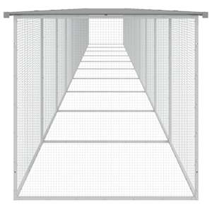 Klec pro kuřata se střechou světle šedá 1 003 x 98 x 90 cm ocel - obrázek 4