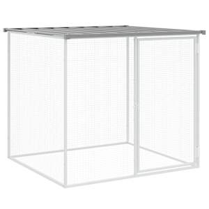 Klec pro kuřata se střechou světle šedá 1 003 x 98 x 90 cm ocel - obrázek 6