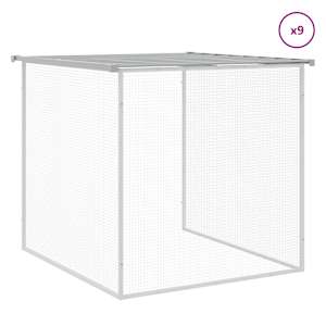 Klec pro kuřata se střechou světle šedá 1 003 x 98 x 90 cm ocel - obrázek 7