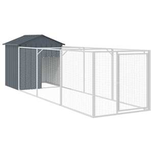 vidaXL koerakuut katusega, antratsiithall, 117x405x123 cm, teras