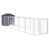 vidaXL koerakuut katusega, antratsiithall, 117x609x123 cm, teras