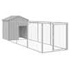 vidaXL koerakuut katusega, helehall, 117x405x123 cm, teras