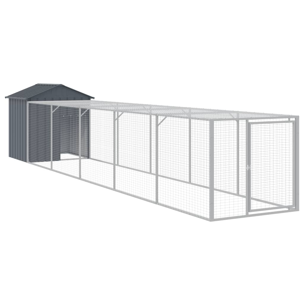 Chicken Coop with Run - Galvanized Steel, Various Sizes and Colors vidaXL - Picture 25 of 82