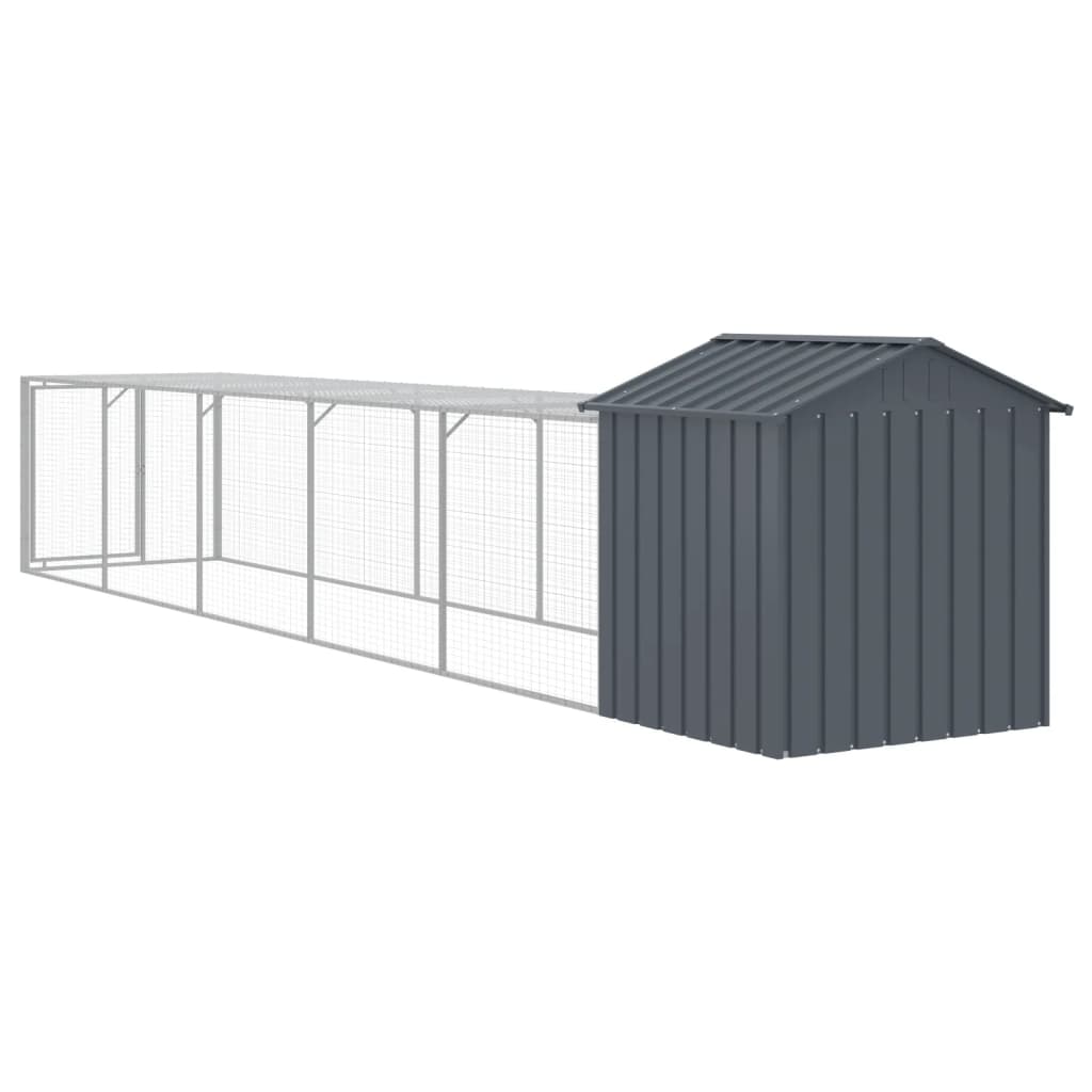 Chicken Coop with Run - Galvanized Steel, Various Sizes and Colors vidaXL - Picture 30 of 82