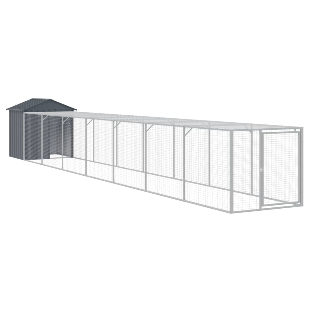 Chicken Coop with Run - Galvanized Steel, Various Sizes and Colors vidaXL - Picture 37 of 82
