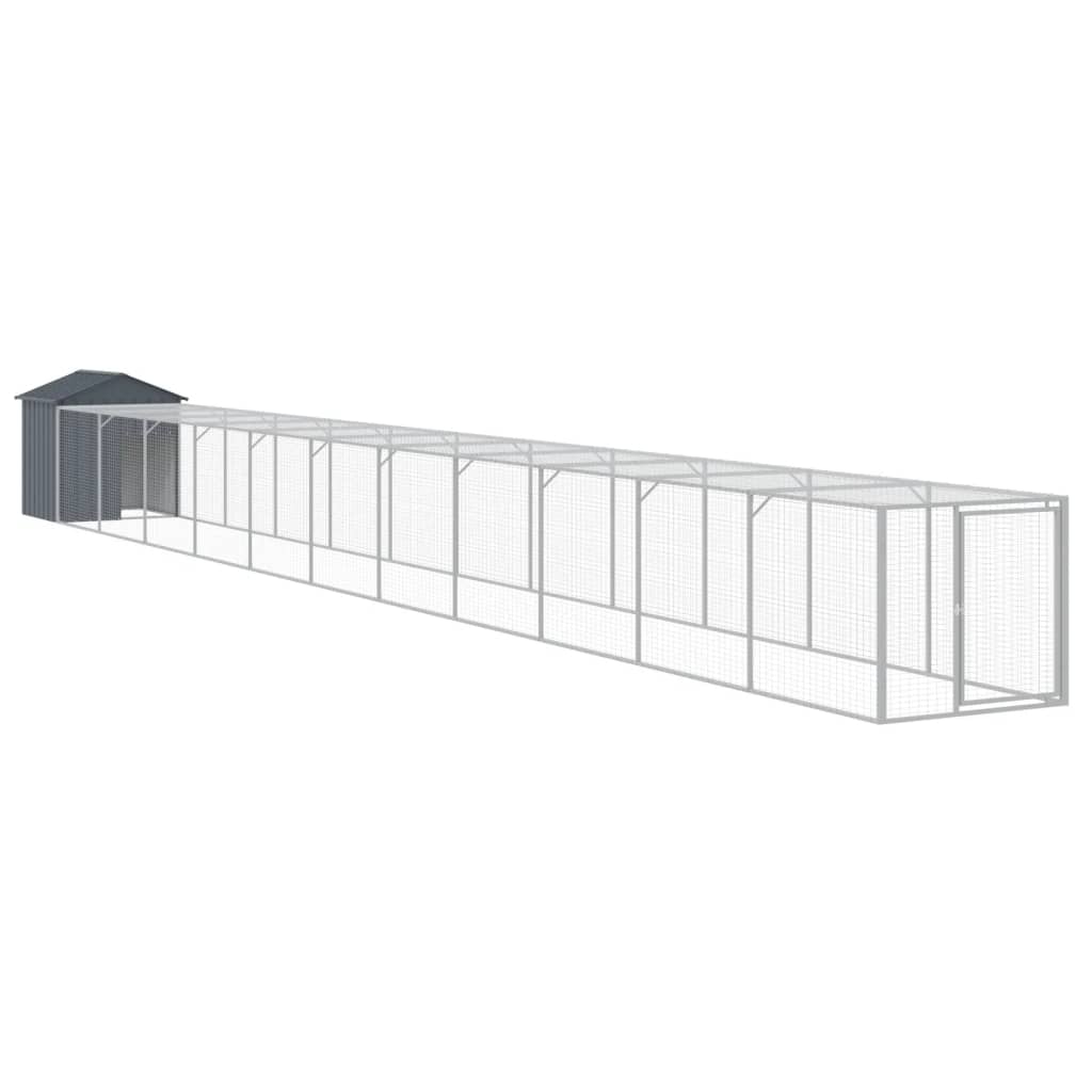 Chicken Coop with Run - Galvanized Steel, Various Sizes and Colors vidaXL - Picture 61 of 82