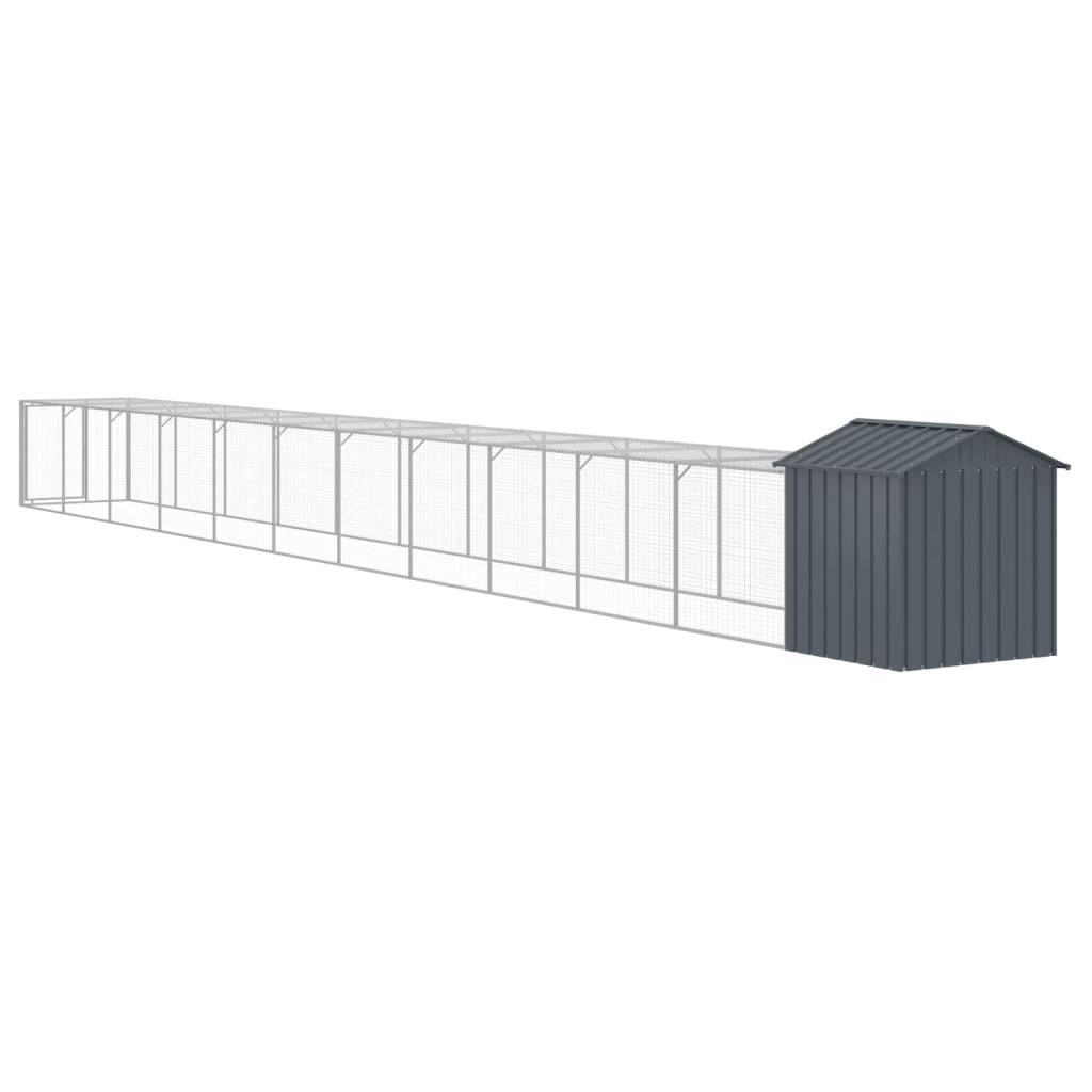 Chicken Coop with Run - Galvanized Steel, Various Sizes and Colors vidaXL - Picture 66 of 82