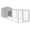 vidaXL kanapuur aedikuga, helehall, 117x405x123 cm, tsingitud teras