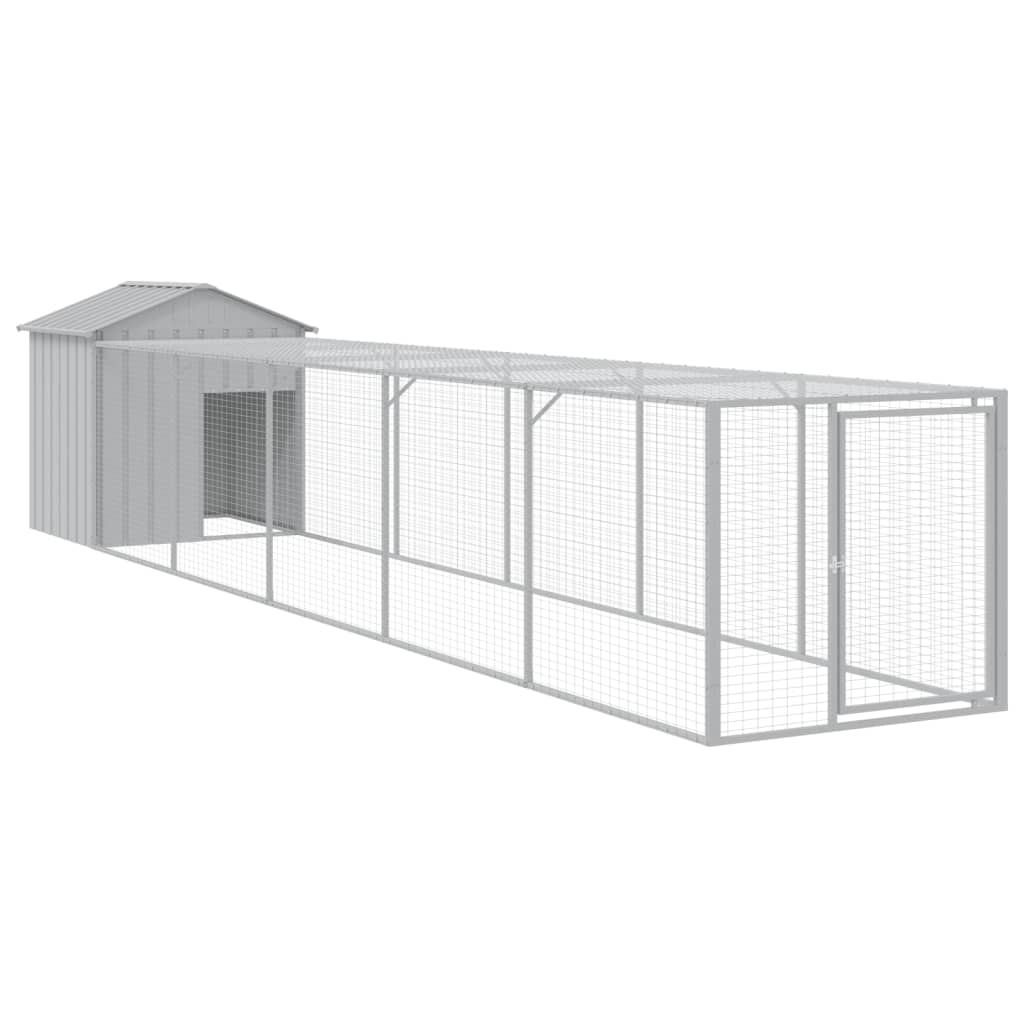 Chicken Coop with Run - Galvanized Steel, Various Sizes and Colors vidaXL - Picture 32 of 82